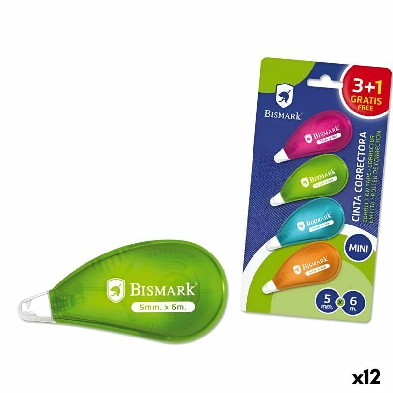 Bismark|Fita Corretora Bismark Neon Multicolor 5 mm 6 m (12 Unidades) Bismark|Fita Corretora Bismark Neon Multicolor 5 mm 6 m (12 Unidades)