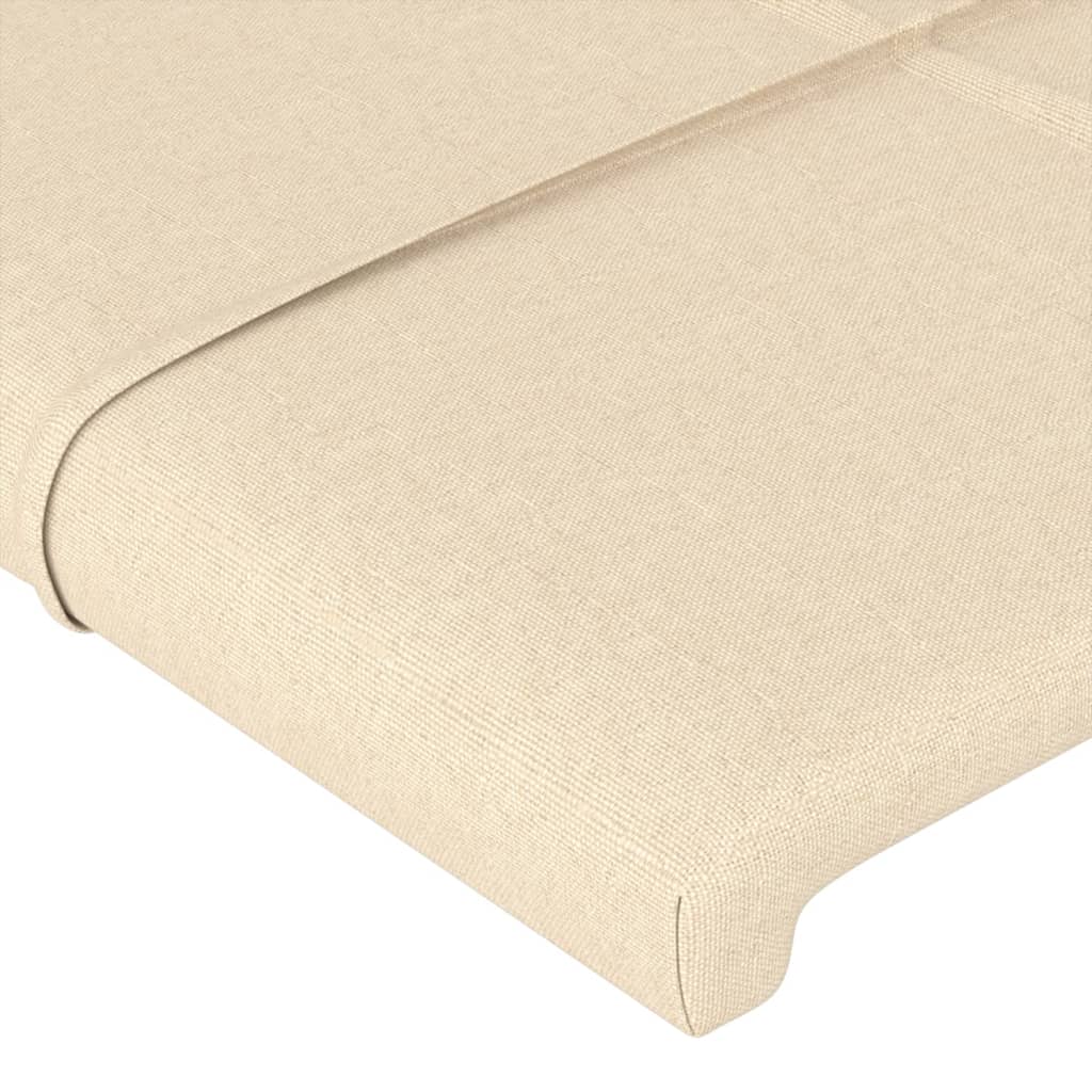 vidaXL Cabeceira de cama c/ abas tecido 93x16x78/88 cm creme