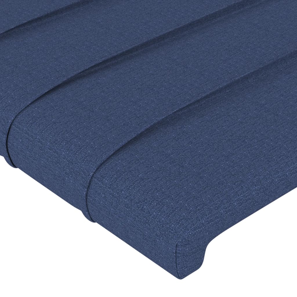 vidaXL Cabeceira de cama c/ abas tecido 183x16x78/88 cm azul