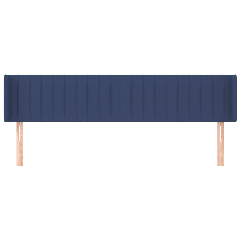 vidaXL Cabeceira de cama c/ abas tecido 203x16x78/88 cm azul