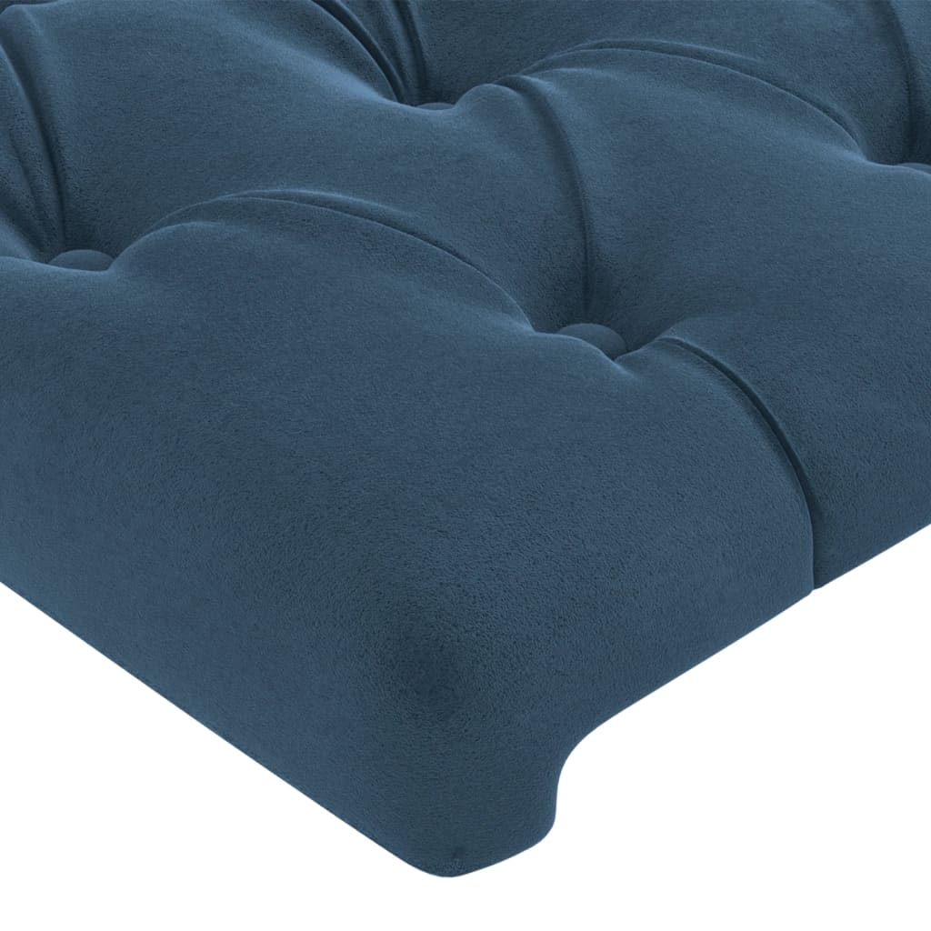 vidaXL Cabeceira de cama c/ abas veludo 93x16x78/88 cm azul-escuro