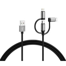 Varta|Cabo USB Varta 2 m Preto 3 em 1 USB-C Micro USB Lightning