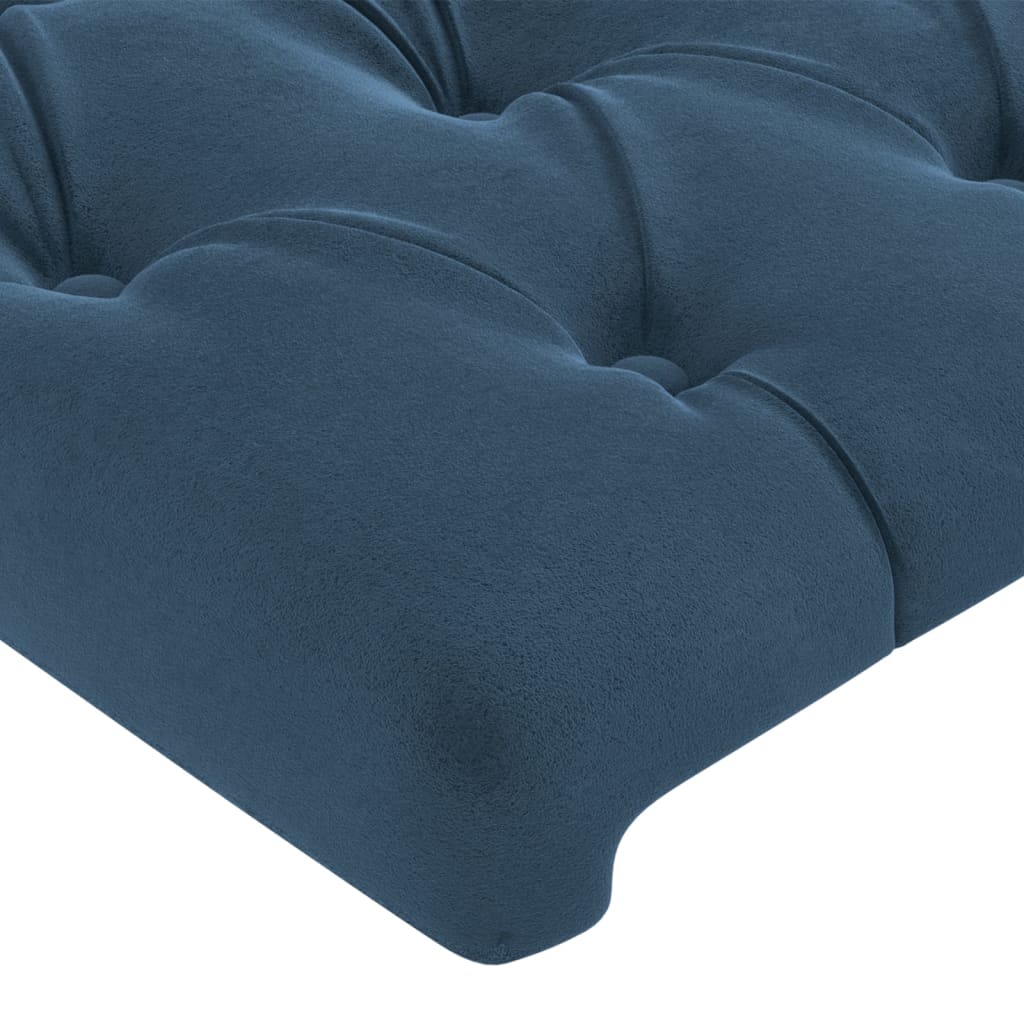 vidaXL Cabeceira de cama c/ abas veludo 103x16x78/88cm azul-escuro