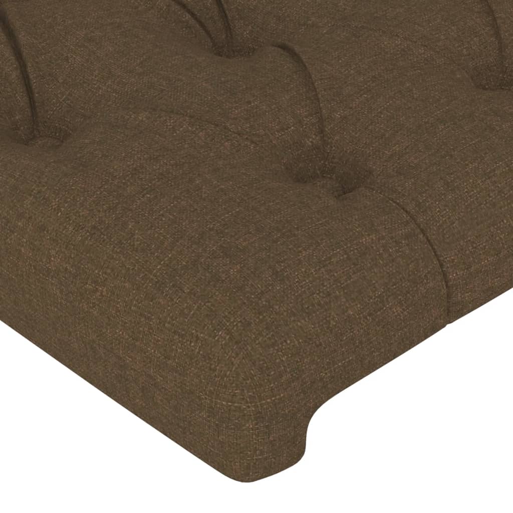 vidaXL Cabeceira de cama c/ abas tecido 83x16x78/88 cm castanho