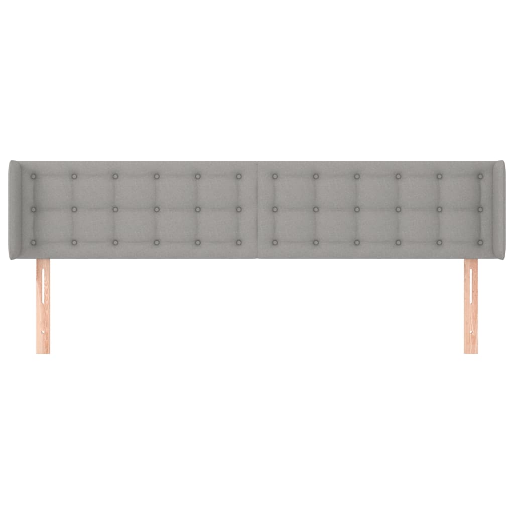 vidaXL Cabeceira de cama c/ abas tecido 183x16x78/88 cm cinzento-claro