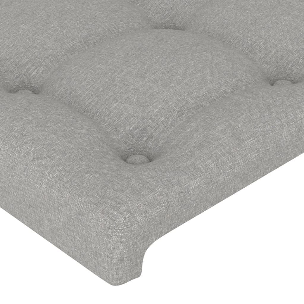 vidaXL Cabeceira de cama c/ abas tecido 183x16x78/88 cm cinzento-claro