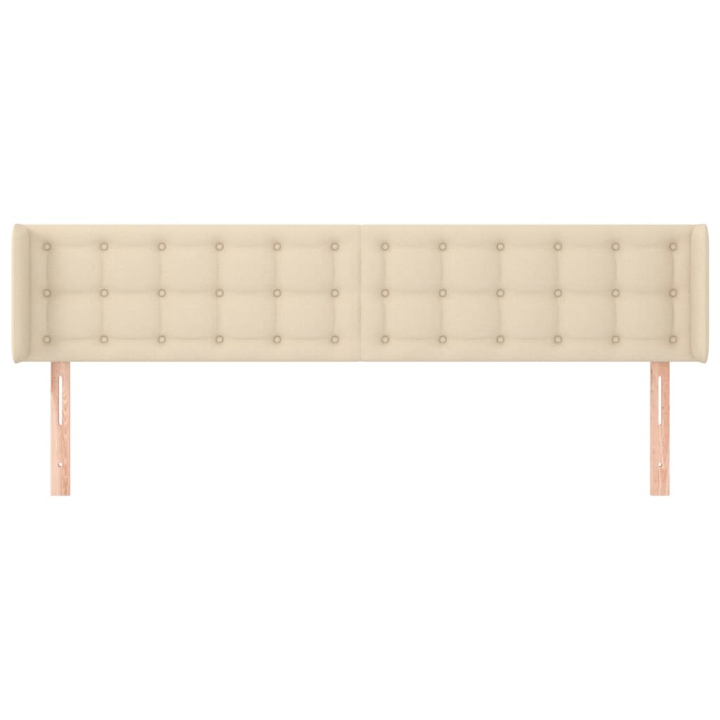 vidaXL Cabeceira de cama c/ abas tecido 183x16x78/88 cm creme