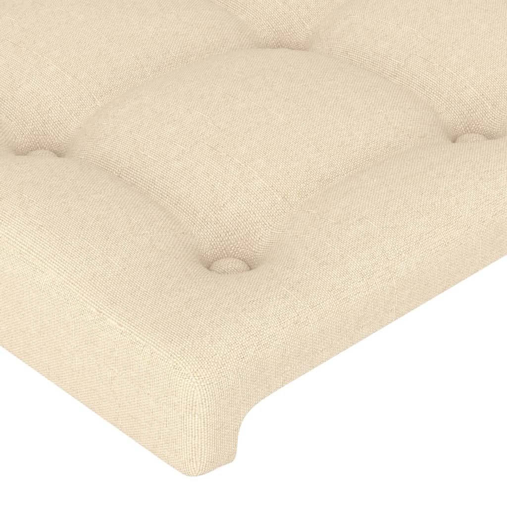 vidaXL Cabeceira de cama c/ abas tecido 183x16x78/88 cm creme