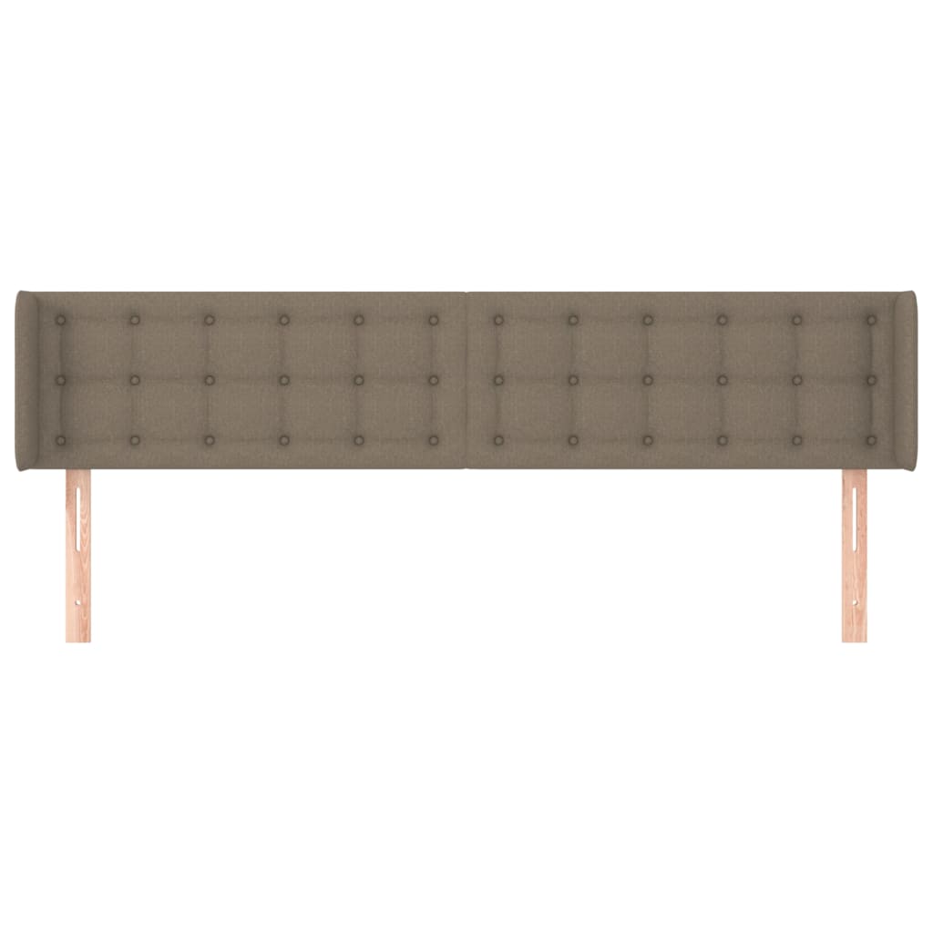 vidaXL Cabeceira cama abas tecido 203x16x78/88 cm cinzento-acastanhado