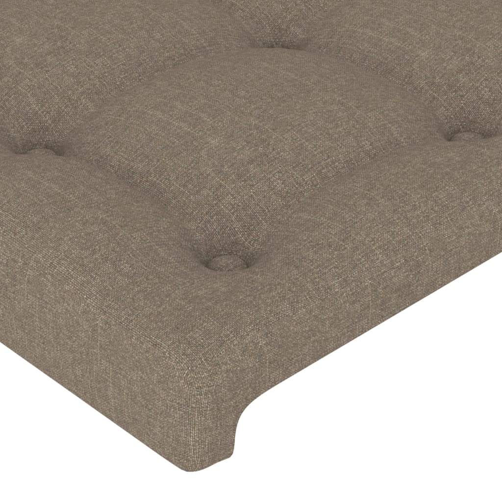 vidaXL Cabeceira cama abas tecido 203x16x78/88 cm cinzento-acastanhado