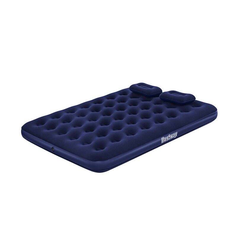 Bestway|Bestway Colchão Duplo com Inflador e Almofadas 203x152x22 cm Inflável para Camping 67374