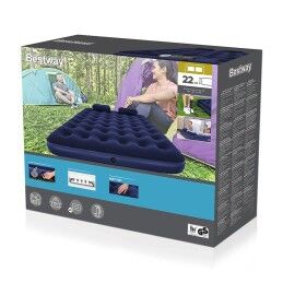Bestway|Bestway Colchão Duplo com Inflador e Almofadas 203x152x22 cm Inflável para Camping 67374