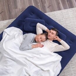 Bestway|Bestway Colchão Duplo com Inflador e Almofadas 203x152x22 cm Inflável para Camping 67374