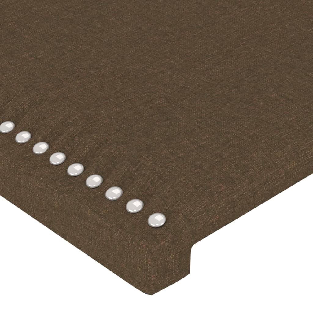 vidaXL Cabeceira cama c/ abas tecido 83x16x118/128 cm castanho-escuro