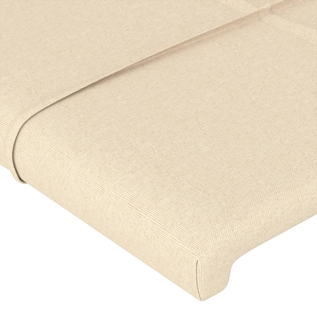 vidaXL Cabeceira de cama c/ abas tecido 93x16x118/128 cm creme