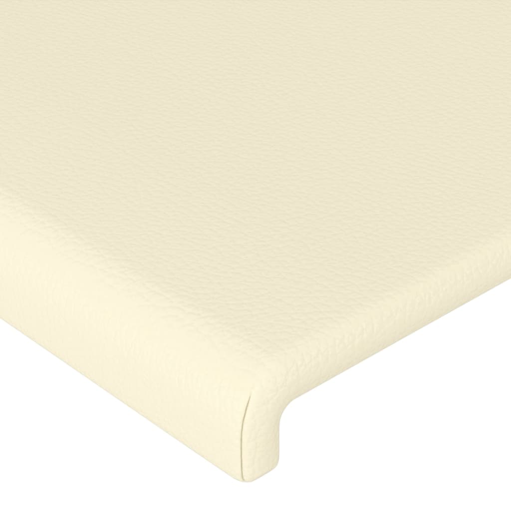 vidaXL Cabeceira de cama c/ LED 90x5x78/88 cm couro artificial creme