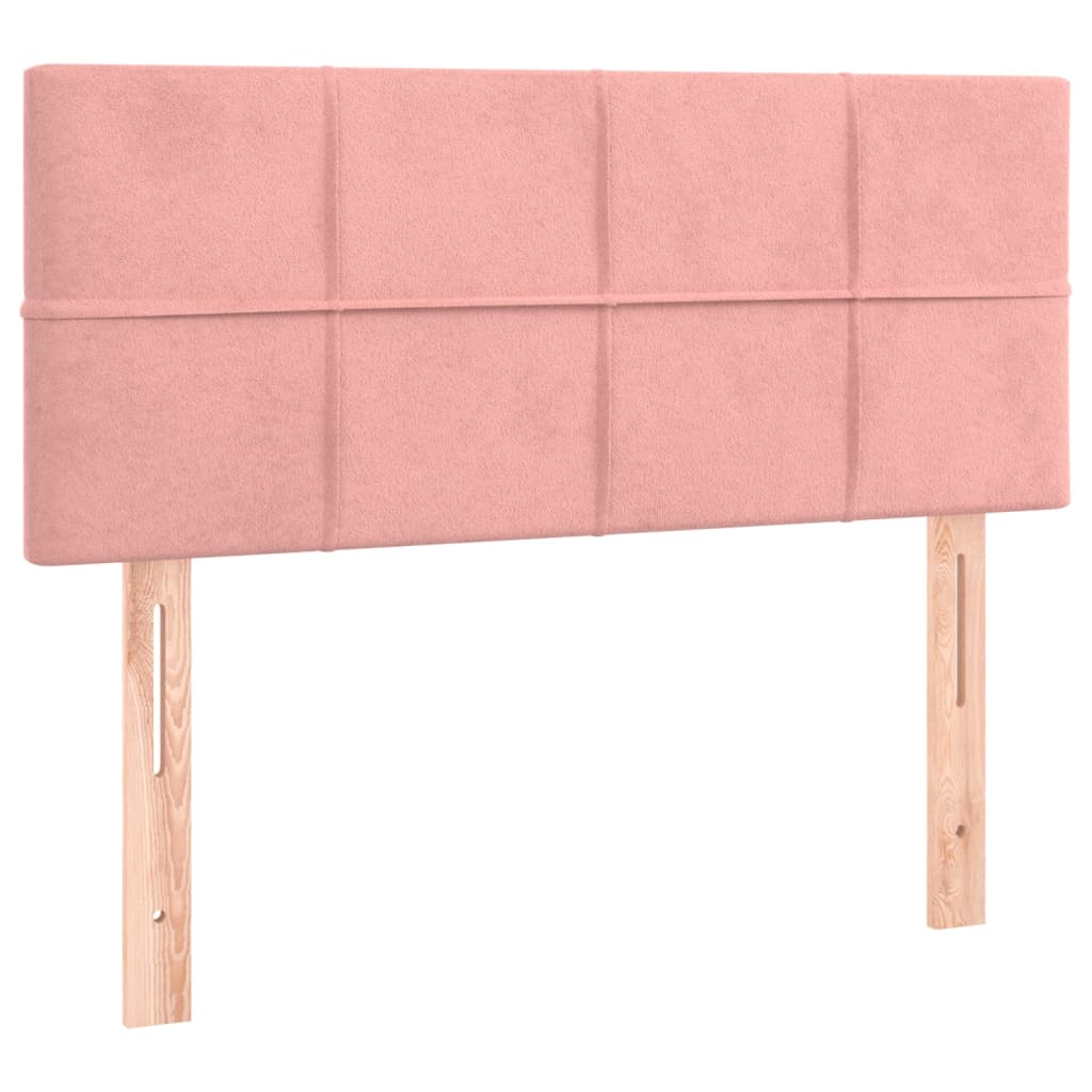 vidaXL Cabeceira de cama c/ luzes LED veludo 90x5x78/88 cm rosa