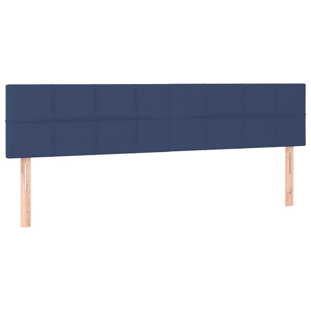 vidaXL Cabeceira de cama c/ luzes LED tecido 160x5x78/88 cm azul