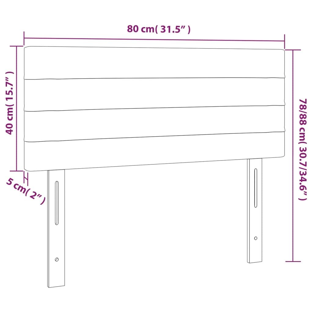 vidaXL Cabeceira de cama c/ luzes LED veludo 80x5x78/88 cm cinza-claro