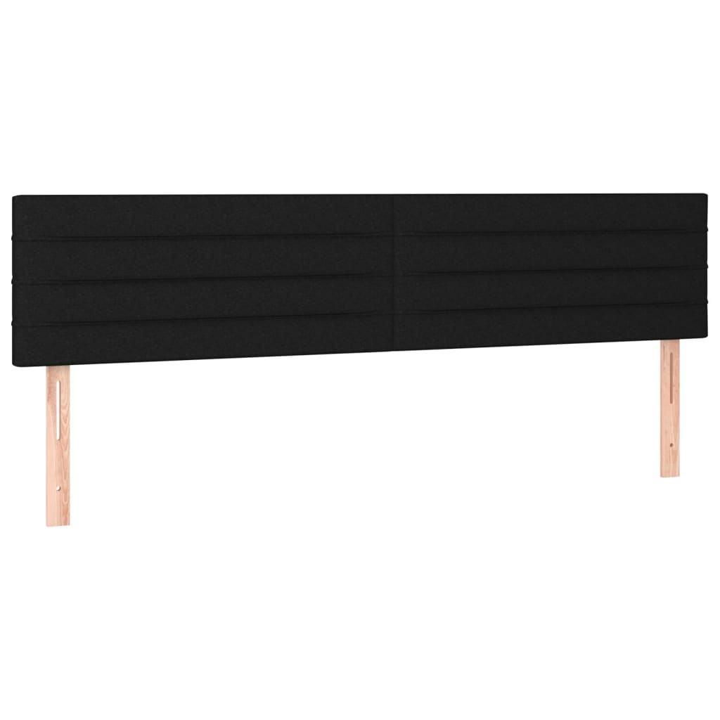 vidaXL Cabeceira de cama c/ luzes LED tecido 180x5x78/88 cm preto