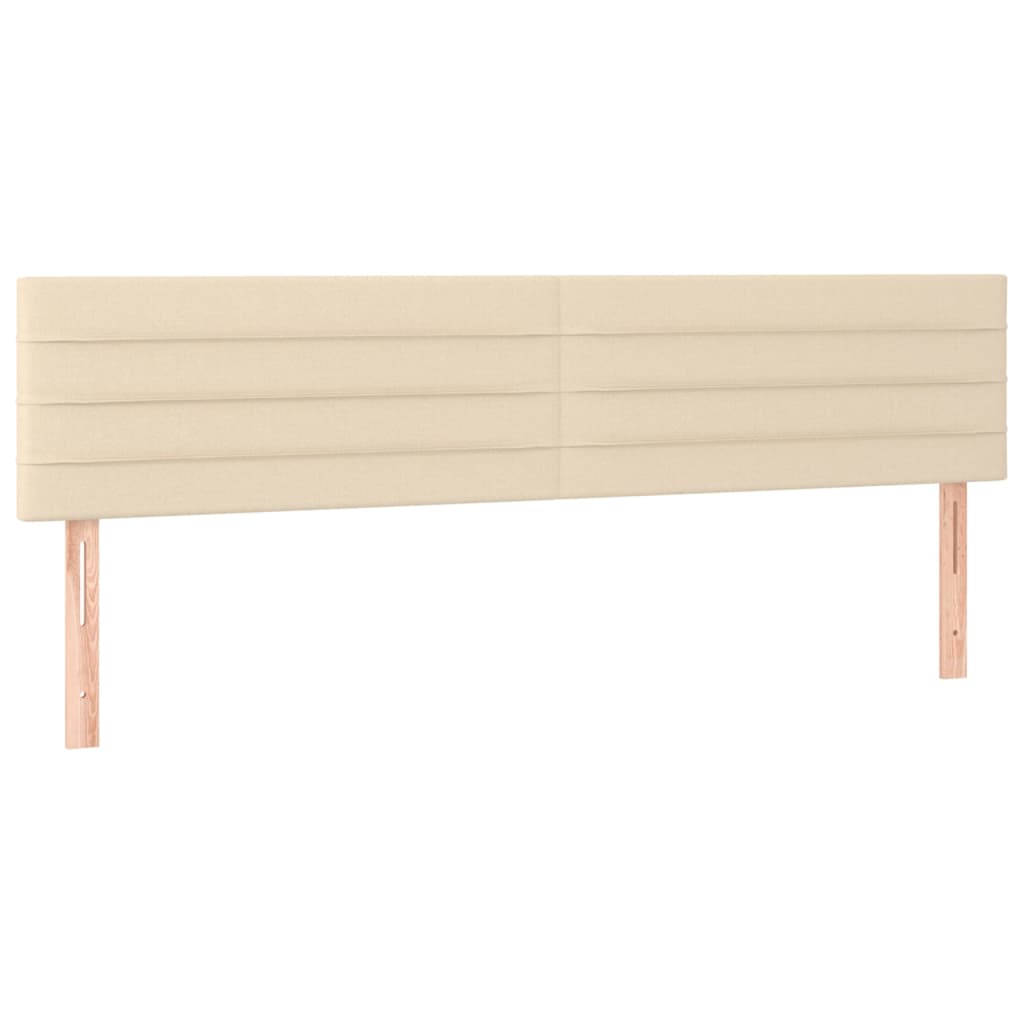 vidaXL Cabeceira de cama c/ luzes LED tecido 160x5x78/88 cm cor creme