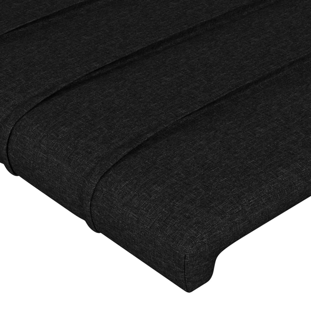 vidaXL Cabeceira de cama c/ luzes LED tecido 180x5x78/88 cm preto