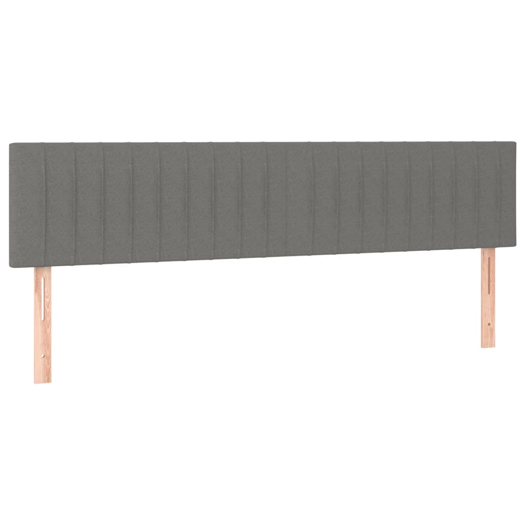 vidaXL Cabeceira de cama c/luzes LED tecido 200x5x78/88cm cinza-escuro