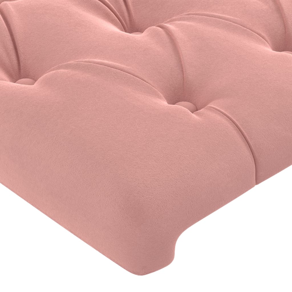 vidaXL Cabeceira de cama c/ luzes LED veludo 160x7x78/88 cm rosa