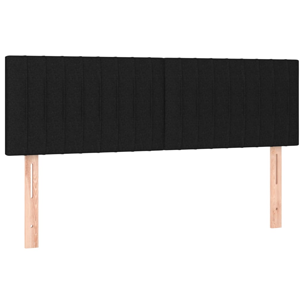 vidaXL Cabeceira de cama c/ luzes LED tecido 144x5x78/88 cm preto