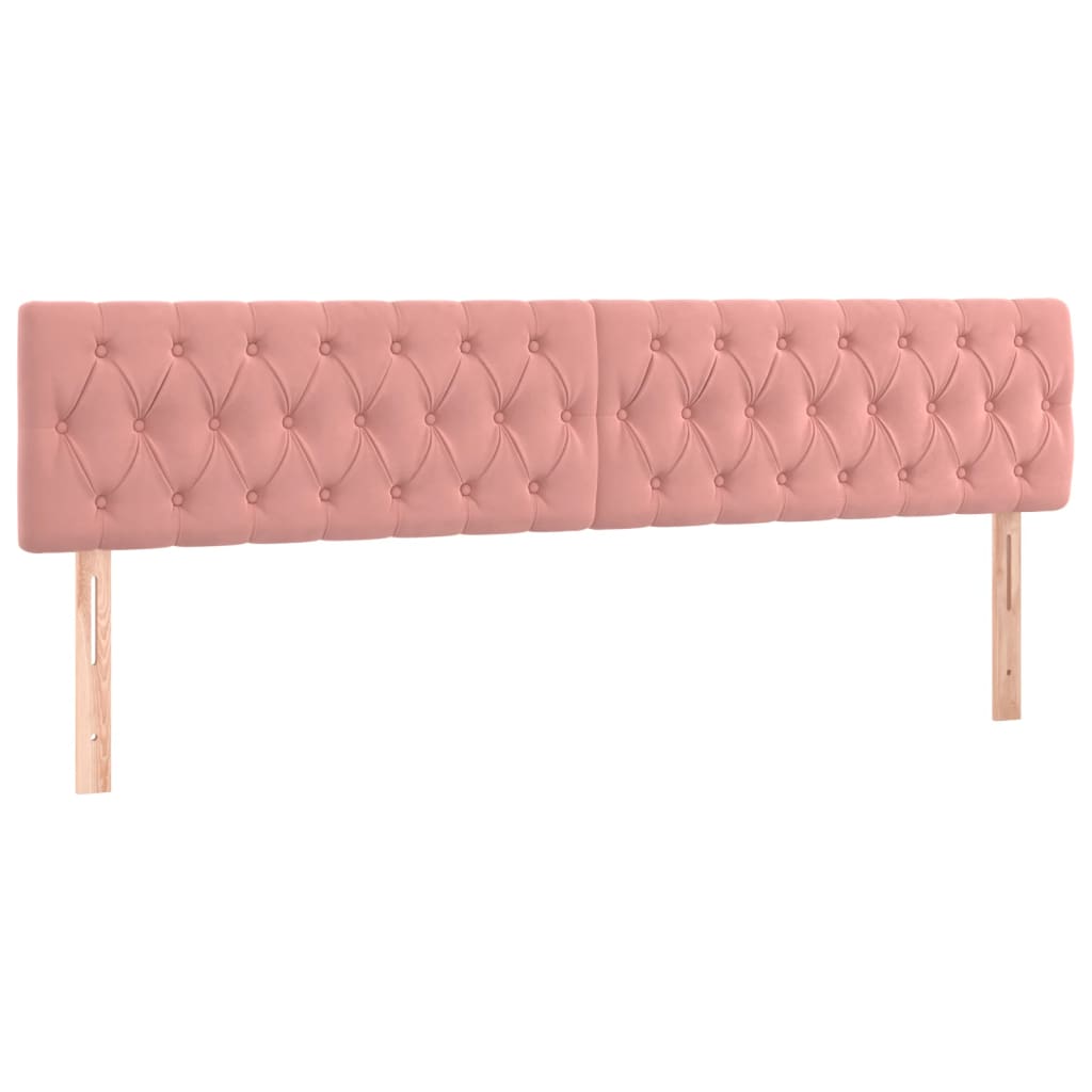 vidaXL Cabeceira de cama c/ luzes LED veludo 180x7x78/88 cm rosa