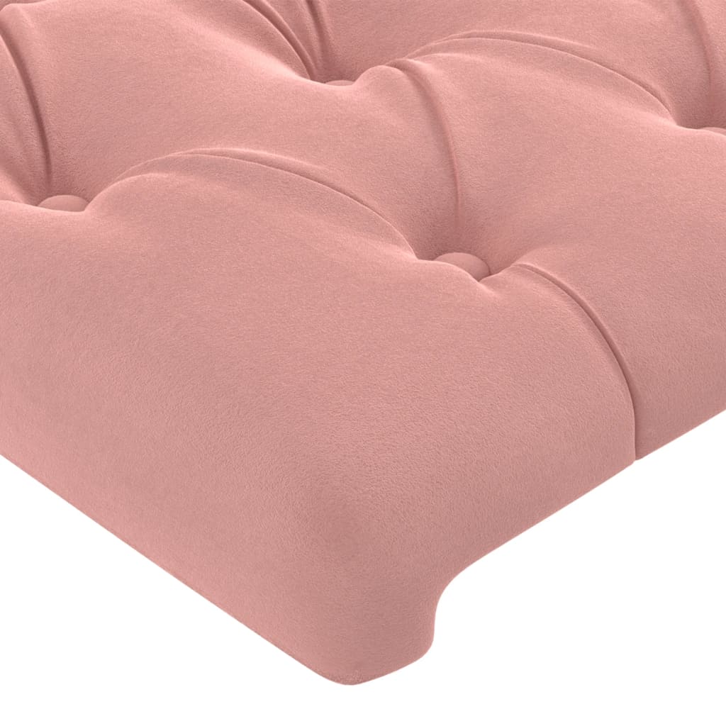 vidaXL Cabeceira de cama c/ luzes LED veludo 180x7x78/88 cm rosa