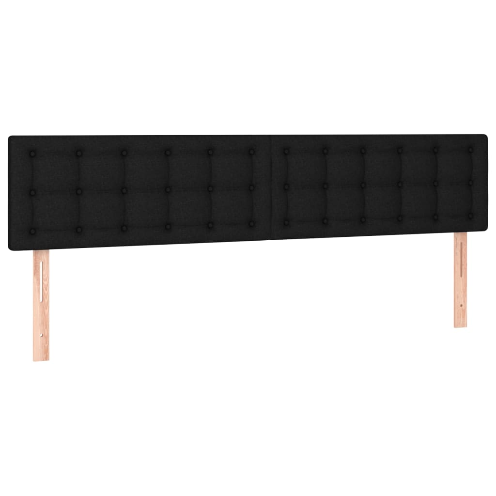 vidaXL Cabeceira de cama c/ luzes LED tecido 200x5x78/88 cm preto