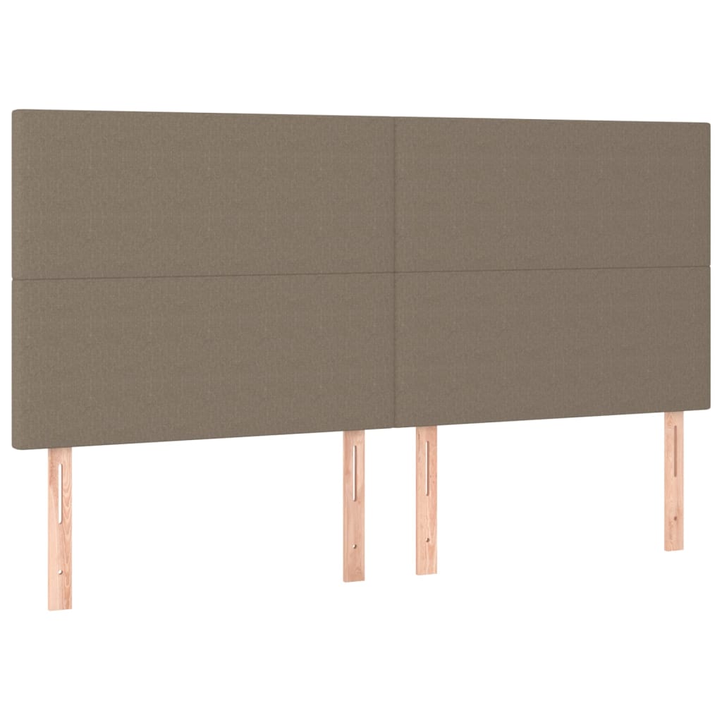 vidaXL Cabeceira cama c/ LED tecido 160x5x118/128 cm cinza-acastanhado