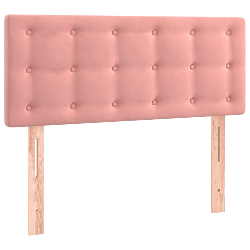 vidaXL Cabeceira de cama c/ luzes LED veludo 90x5x78/88 cm rosa