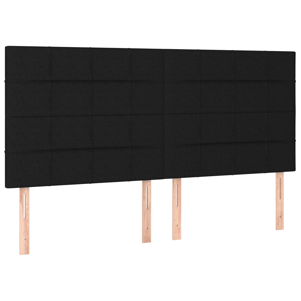 vidaXL Cabeceira de cama c/ luzes LED tecido 160x5x118/128 cm preto