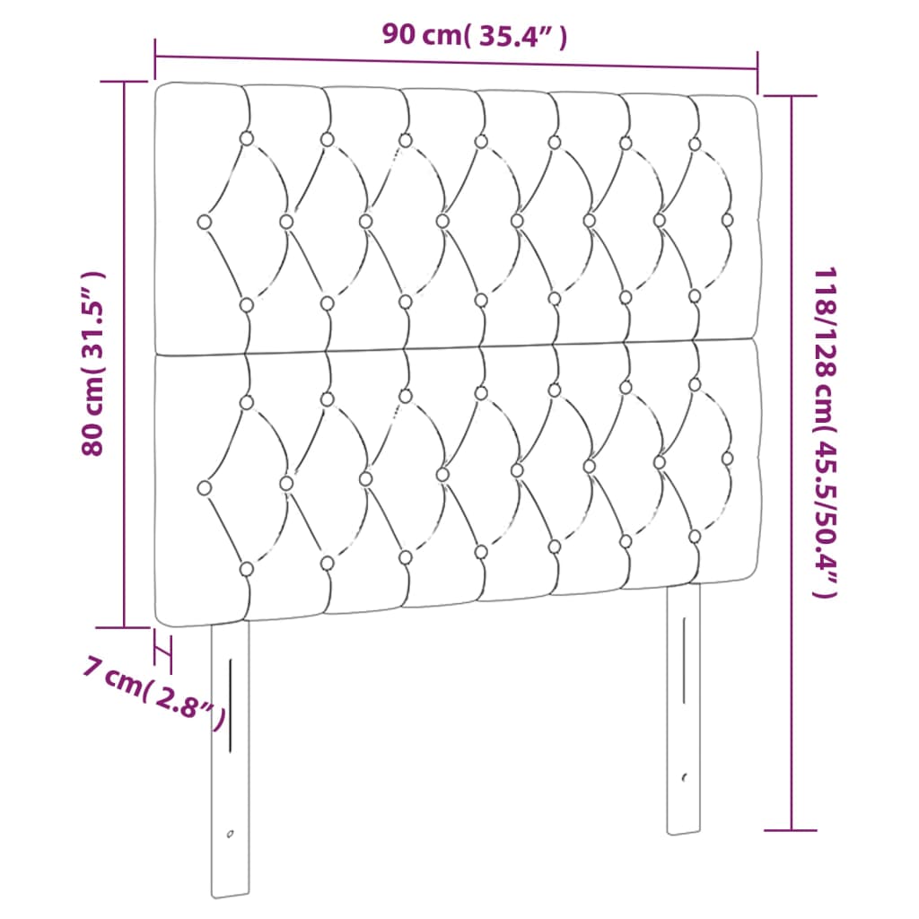 vidaXL Cabeceira de cama c/ LED tecido 90x7x118/128 cm cinza-escuro