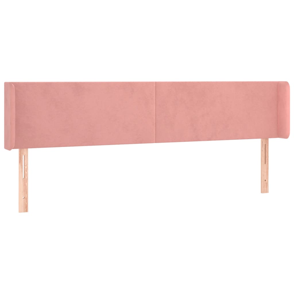 vidaXL Cabeceira de cama c/ luzes LED veludo 163x16x78/88 cm rosa