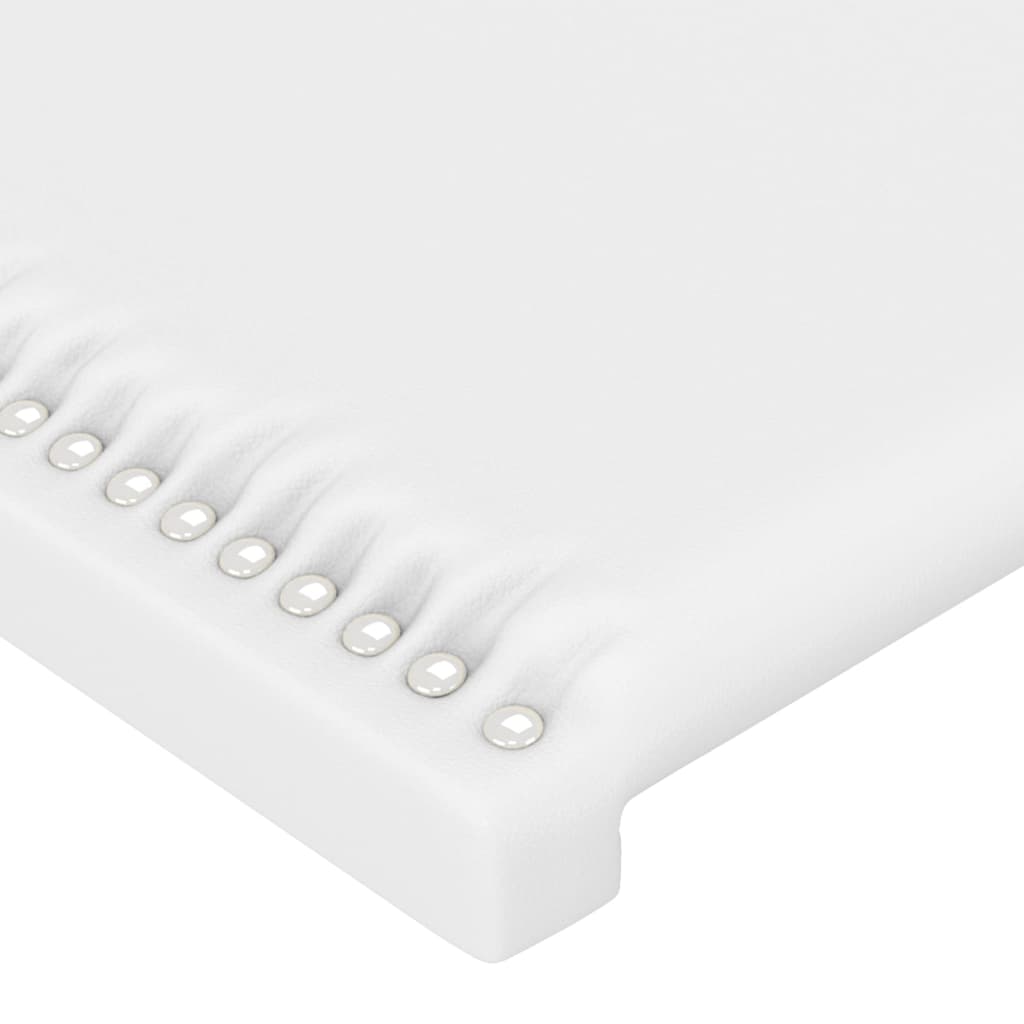 vidaXL Cabeceira de cama c/ LED couro artificial 183x16x78/88cm branco