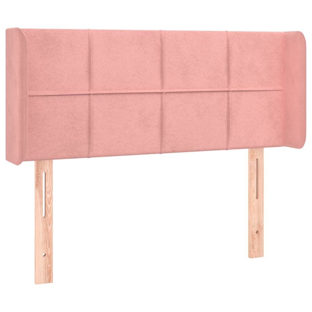 vidaXL Cabeceira de cama c/ luzes LED veludo 93x16x78/88 cm rosa