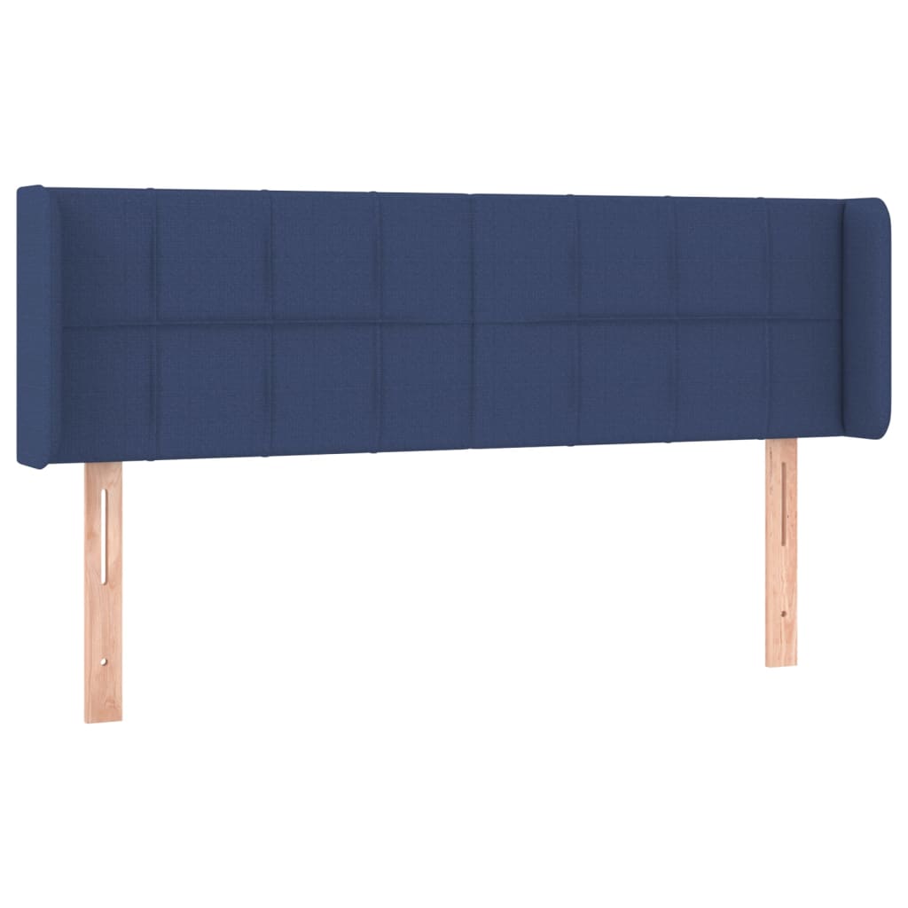 vidaXL Cabeceira de cama c/ luzes LED tecido 147x16x78/88 cm azul