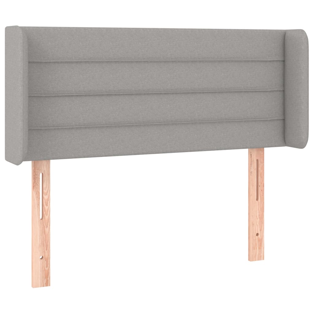 vidaXL Cabeceira de cama c/ luzes LED tecido 93x16x78/88cm cinza-claro