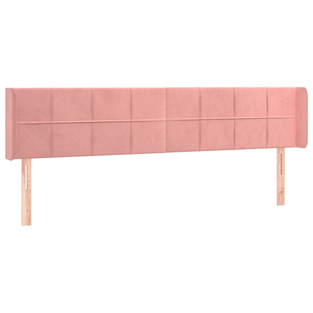 vidaXL Cabeceira de cama c/ luzes LED veludo 203x16x78/88 cm rosa