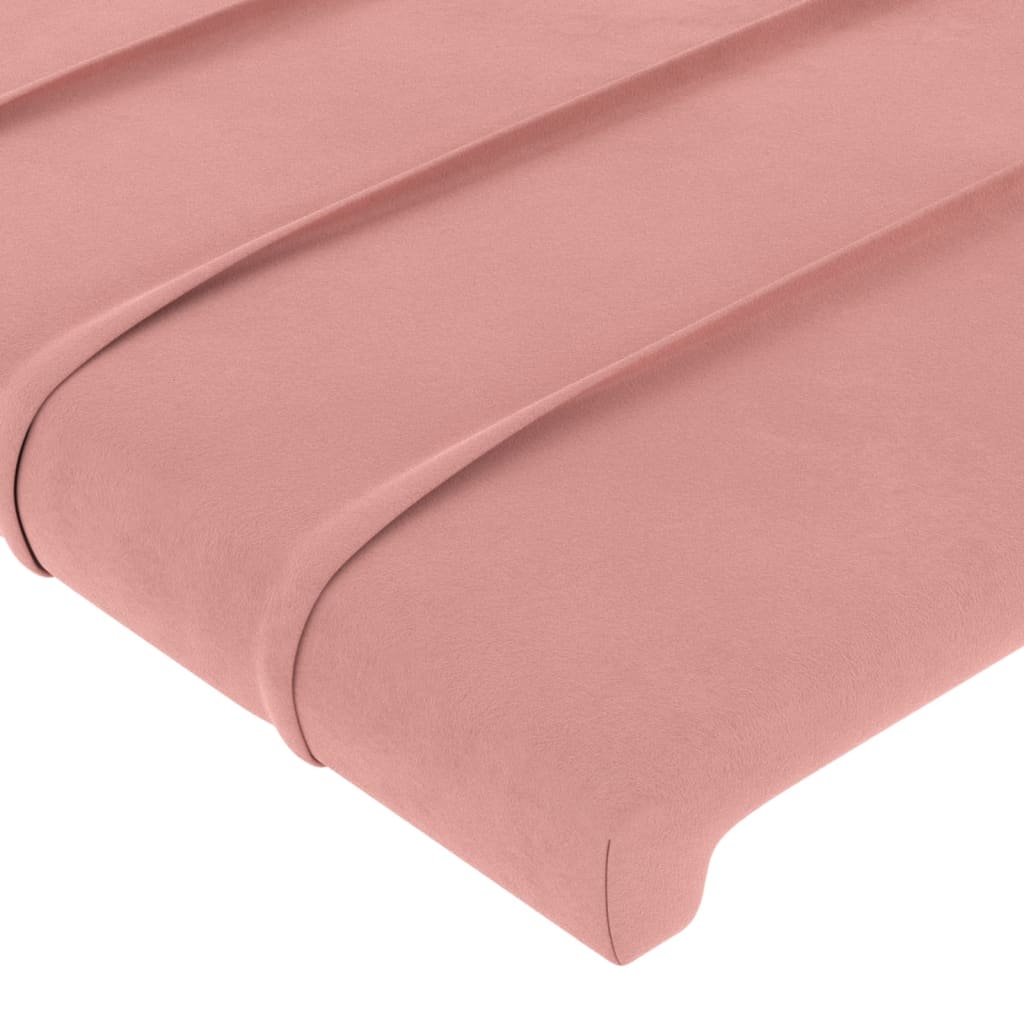 vidaXL Cabeceira de cama c/ luzes LED veludo 93x16x78/88 cm rosa