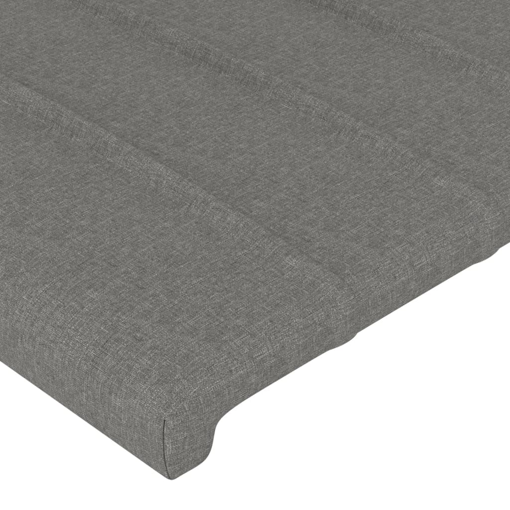 vidaXL Cabeceira cama c/ luzes LED tecido 93x16x78/88cm cinza-escuro