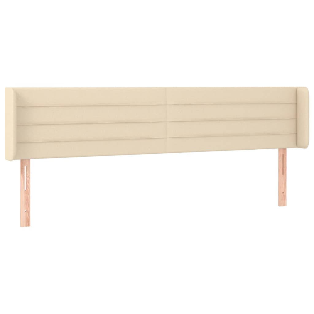 vidaXL Cabeceira de cama c/ luzes LED tecido 203x16x78/88 cm cor creme