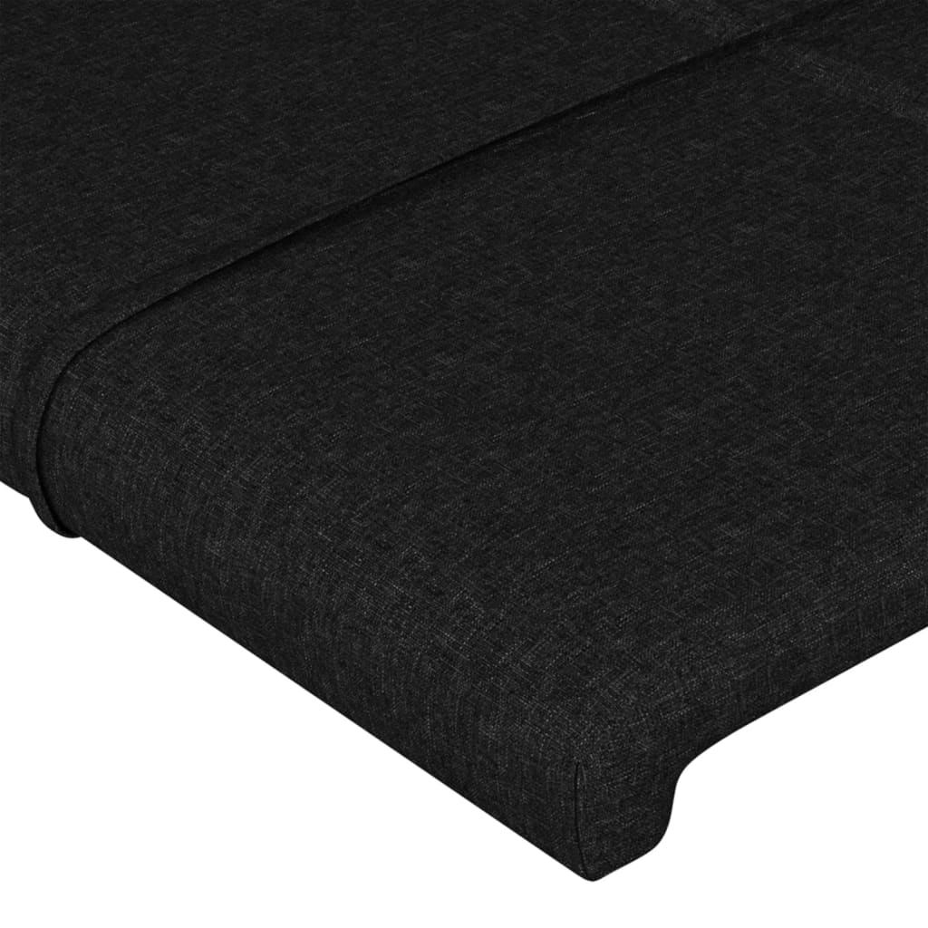 vidaXL Cabeceira de cama c/ luzes LED tecido 83x16x118/128 cm preto