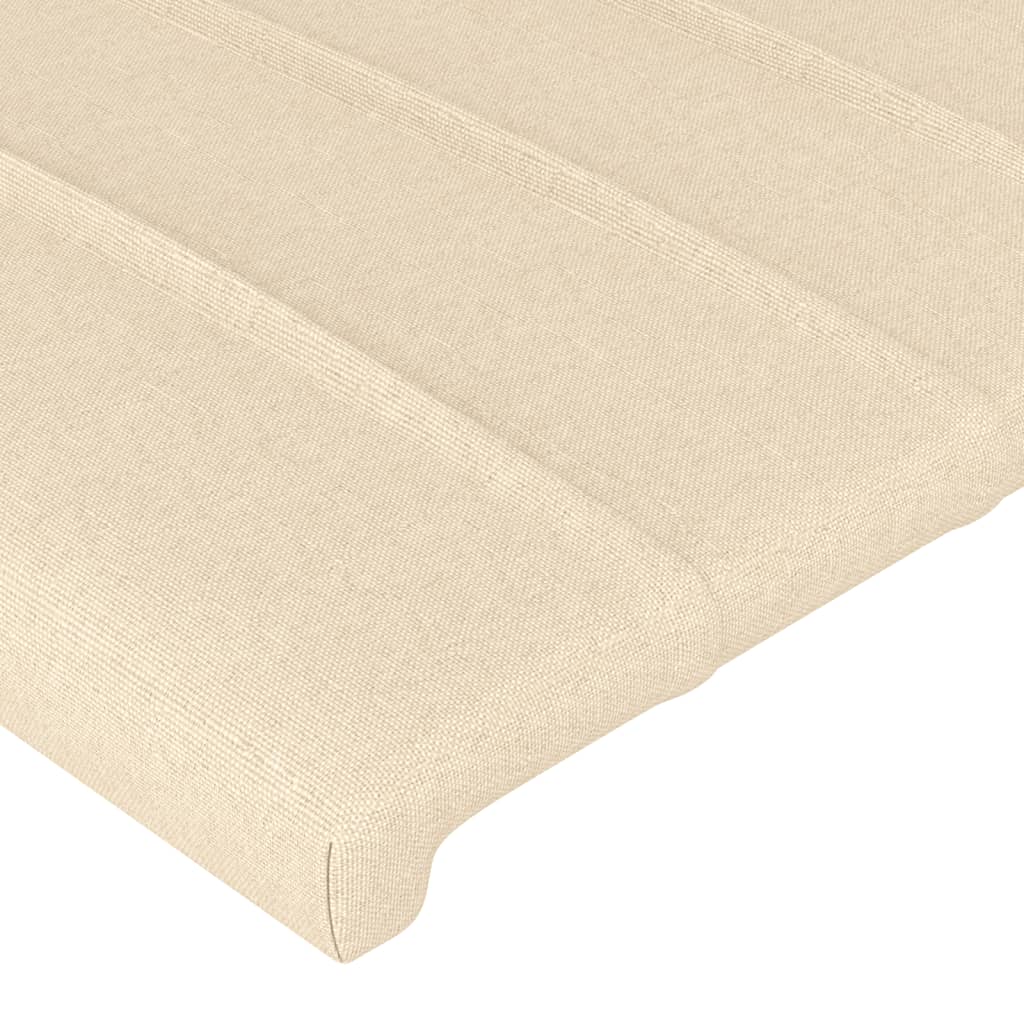 vidaXL Cabeceira de cama c/ luzes LED tecido 83x16x118/128cm cor creme