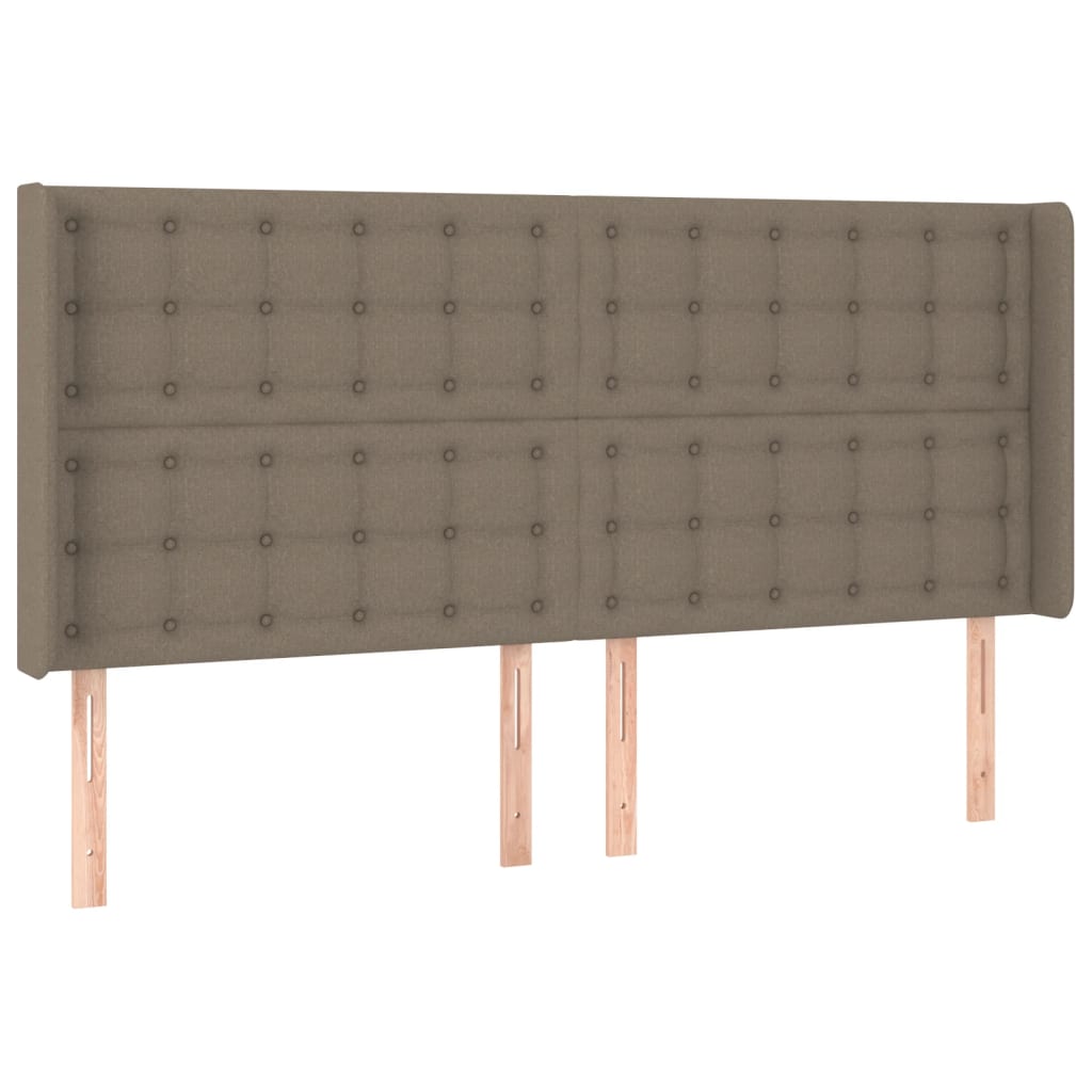 vidaXL Cabeceira cama c/ LED tecido 183x16x118/128cm cinza-acastanhado