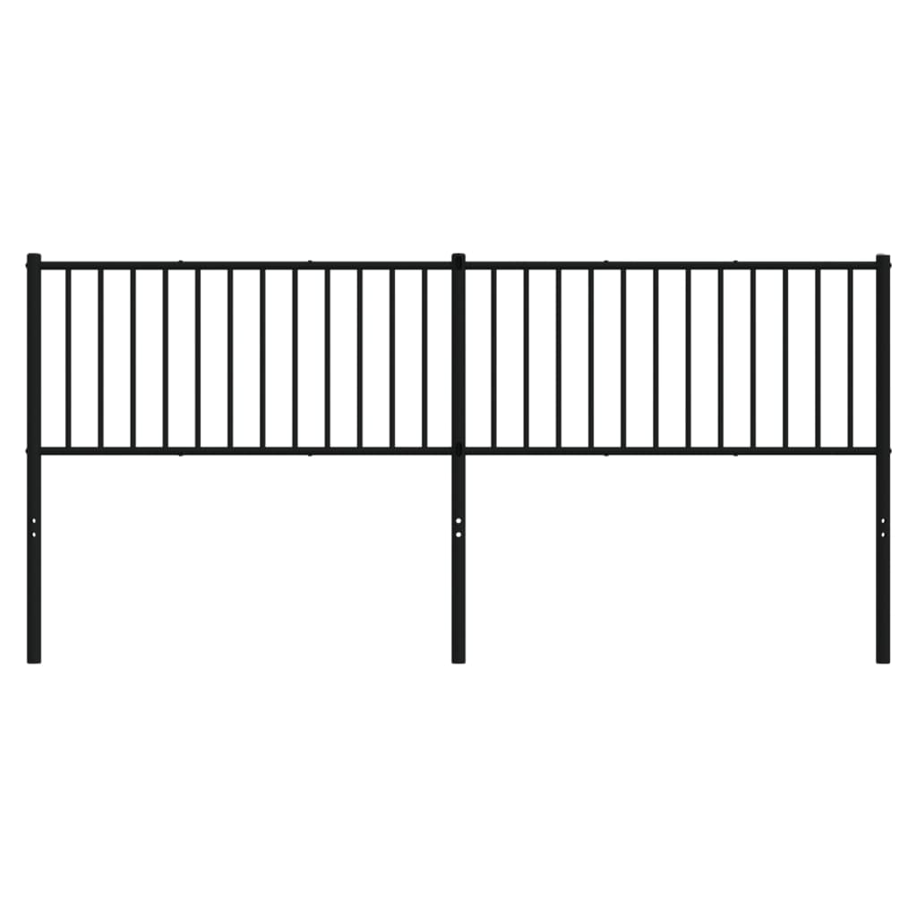 vidaXL Cabeceira de cama 193 cm metal preto