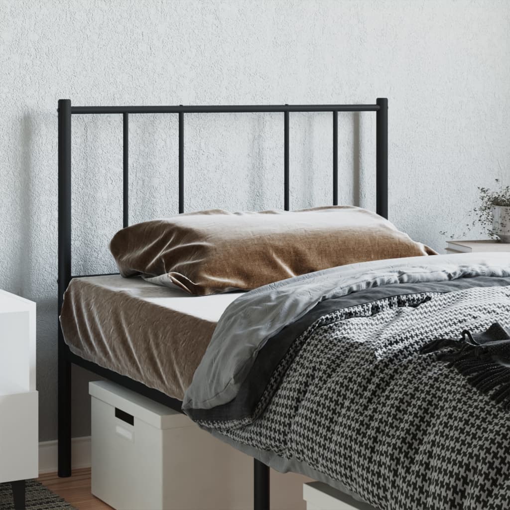 vidaXL Cabeceira de cama 75 cm metal preto